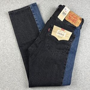 Levis 501 Jeans Men 31x30 Straight Leg Button Fly Denim Blue Black Two Toned NWT